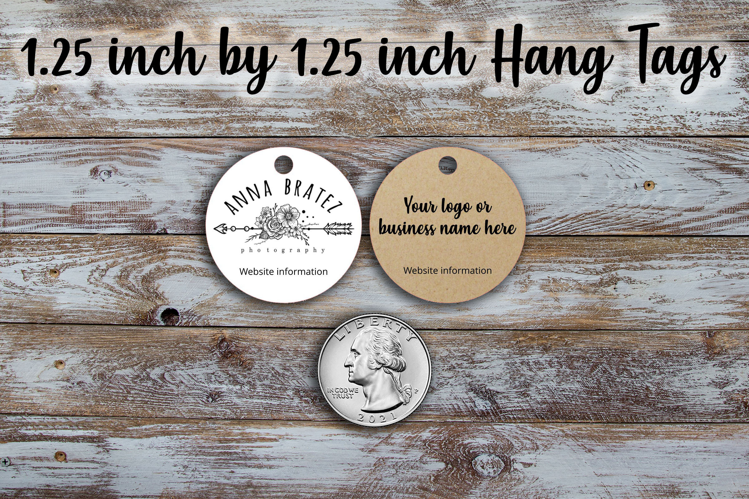 Custom Logo Circle Price Tags: Small Jewelry Hang Tags (1.25 inch)