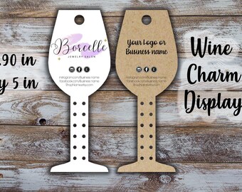 Custom Wine Charm Display Cards: Logo Jewelry Cards (1.90 x 5 inches)