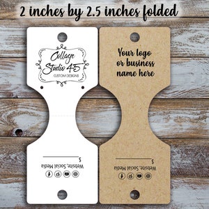 Custom Fold Over Necklace tags,  Jewelry Display Cards, Hang tags, Custom Labels, Jewelry Display, Personalize Labels