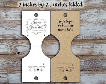 Custom Fold Over Necklace tags,  Jewelry Display Cards, Hang tags, Custom Labels, Jewelry Display, Personalize Labels