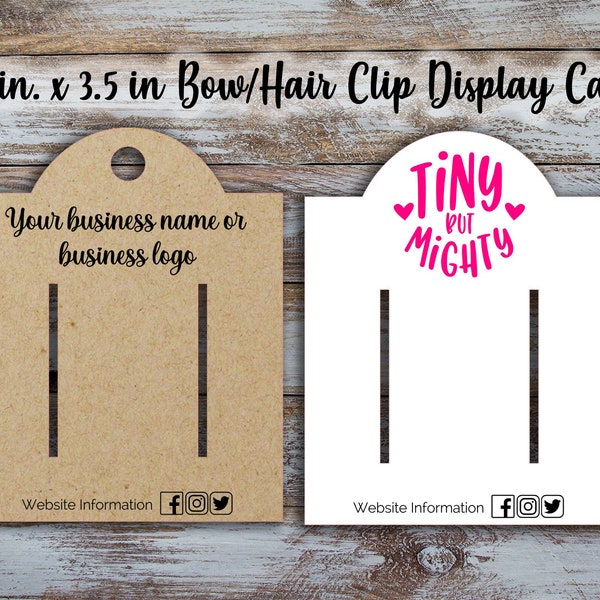 Custom Logo Hair Clip Display Cards (3.5x3.5 in)