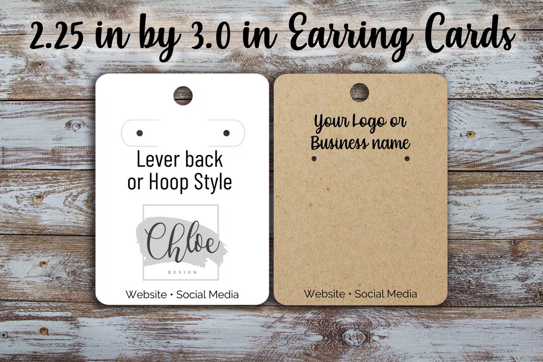 Earring Label Custom Earring Display Cards: Logo Jewelry Tags (2.25 X 3 Inches) - Etsy