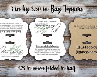 Custom Bag Toppers : 3x3.5 inch Treat Bags, Retail topper