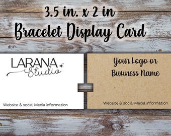 Custom Bracelet Display Card: Logo Jewelry Cards (3.5 x2 inches)