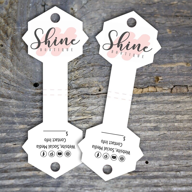 Custom Necklace hang tag fold over style Jewelry Display Etsy