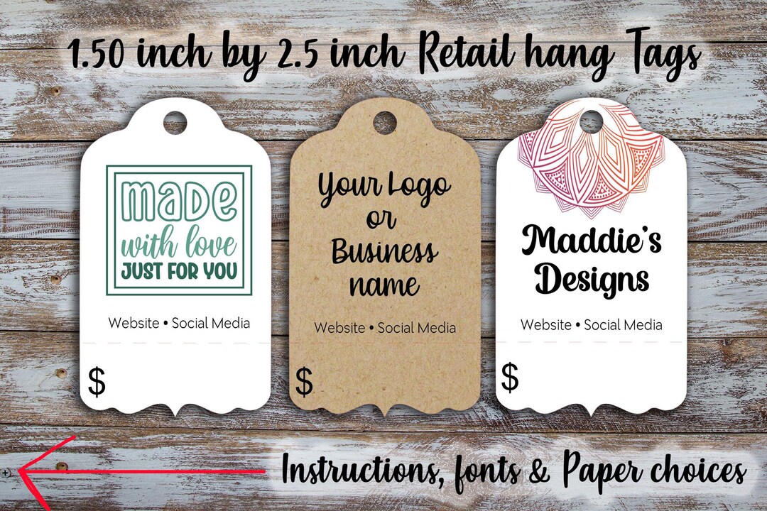 Custom Retail Hang Tags, Personalized Clothing Tags (1.5 X 2.5 Inches ...