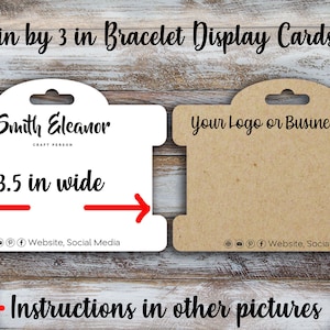 Custom Bracelet Cards 4 inches by 3 inches, Bracelet Display, Jewelry Display Card, Custom Card