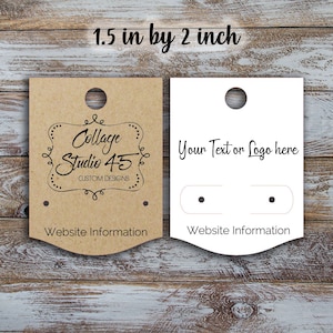 Mini-cartes personnalisées pour boucles d'oreilles à suspendre de 1,5 po. sur 2 po.