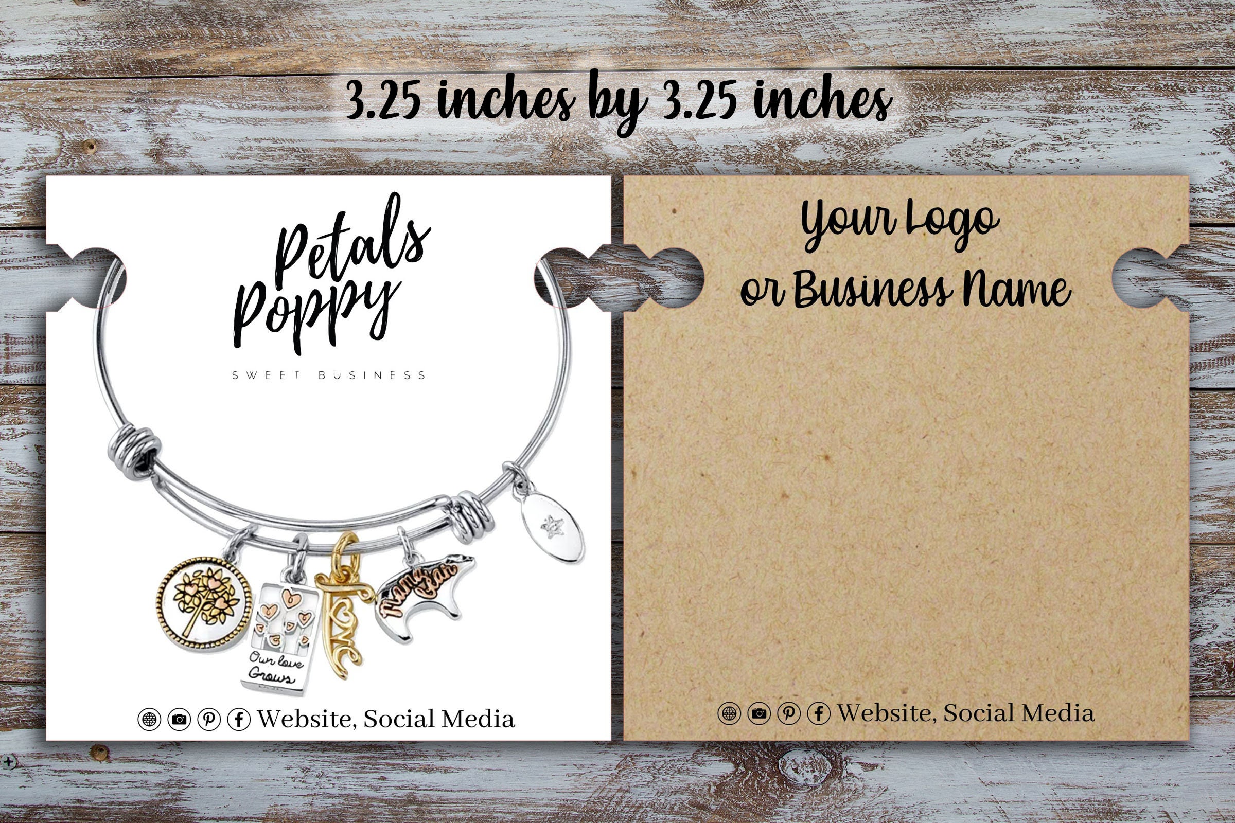 Custom Bracelet Cards 3.25 inches by 3.25 inches Bracelet Etsy