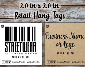 Custom Retail Hang Tags, Clothing Tags, Merchandise Tag: 2x2