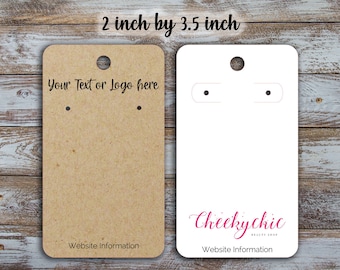 Custom Earring Display Cards: Personalized Logo, 2x3.5 inch