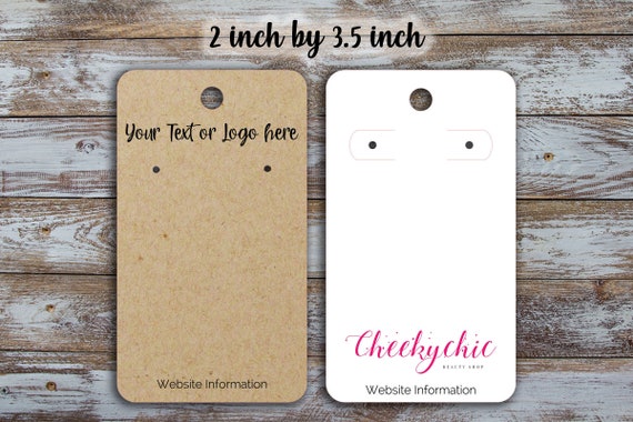 Custom Earring Display Cards 2 inch by 3.5 inch Rectangle Shape personalized logo jewelry Display Cards Etsy