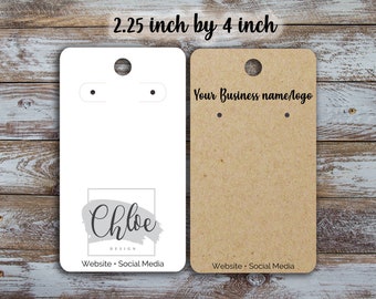 Custom Earring Cards 2.25 inches by 4 inches 20+ count