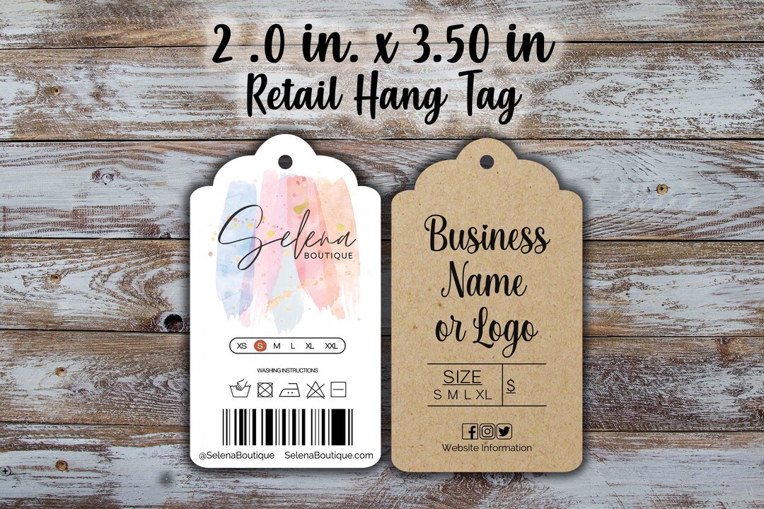 Custom Retail Hang Tags: Logo and Text, 2 X 3.5 Inches - Etsy