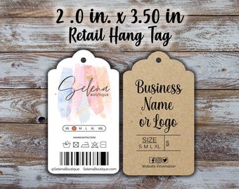 Custom Retail Hang Tags: Logo and Text, 2 x 3.5 inches