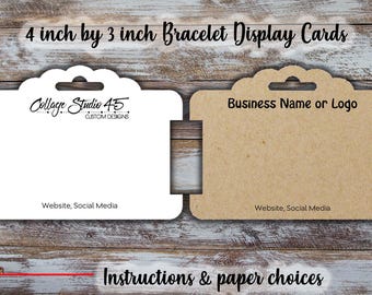 Custom Bracelet Display Cards: Jewelry Packaging (4x3 inches)