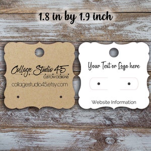 Mini-cartes personnalisées pour petites boucles d'oreilles à suspendre 1,9 po. sur 1,8 po.