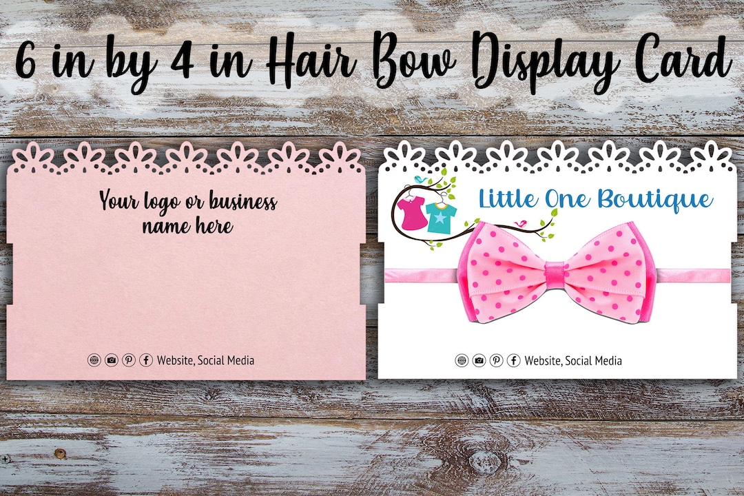 Customized Headband Display Card 6 Inches by 4 Inches, Product Display, Bow Card Etsy