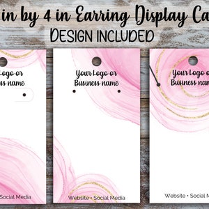 Custom Earring Display Cards 2.25 inches by 4 inches, Design Included, Earring Cards, Jewelry Cards, Custom Label