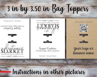 Custom Bag Toppers : 3x3.5 inch Treat Bags, Retail topper