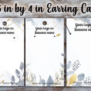 Custom Earring Display Cards 2.25 inches by 4 inches, Design Included, Earring Cards, Jewelry Cards, Custom Label