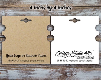 Custom Bracelet Display Cards: Logo Jewelry Display (4x4 inches)