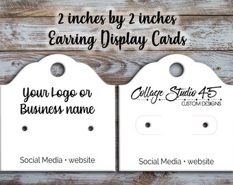 Custom Earring Display Cards: 2x2 inch Post or Lever Back