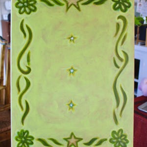 Magic Garden, Original Acrylic Flower Tapestry Painting on Canvas 18 x 24&quot;
