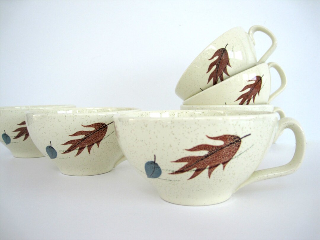 Vintage Coffee Cups Tea Cup Ceramic Autumn Leaves Fall Leaf - Etsy