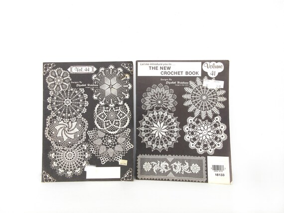 Vintage Crochet Instructions, Original Designs By Elizabeth Hiddleson, Volume 41 and 44, Tablecloth Doily Scarf Patterns
