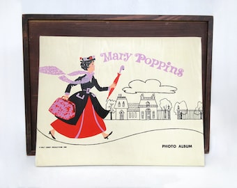 Vintage Mary Poppins Photo Album Scrapbook Vinyl Book 1964 Walt Disney Productions Unused