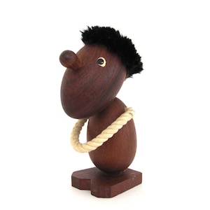 Danish Teak Figure Optimist Pessimist Hans Bolling Style Wooden Figurine Danish Modern Design Mid Century Decor