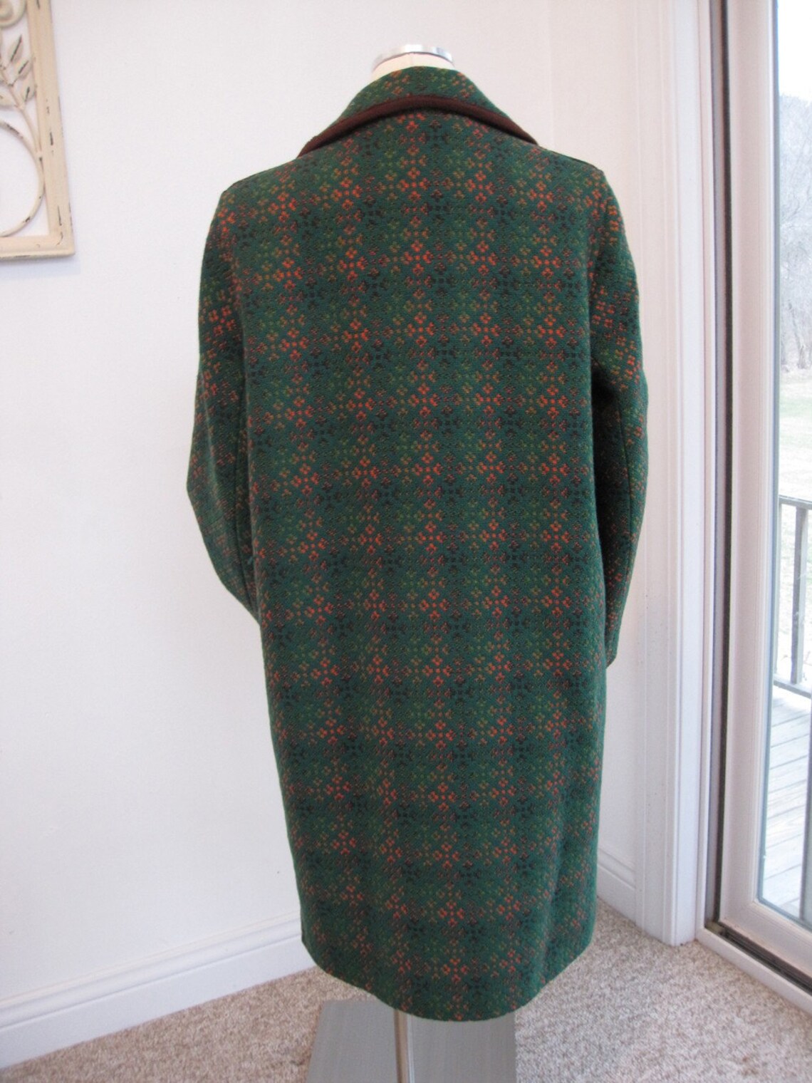 Vintage Real Welsh Wool Tapestry Coat Long Eclipse Tailored Etsy
