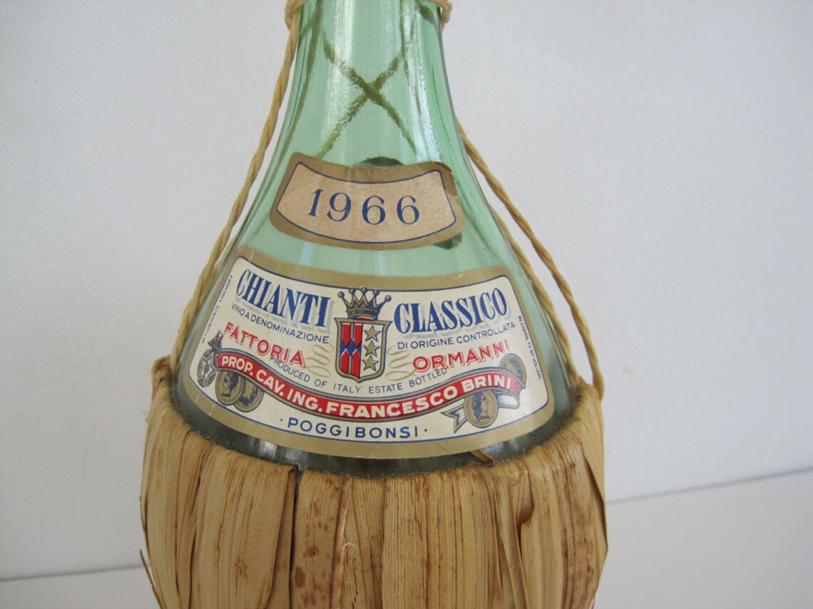 Vintage Wine Bottle Straw Basket Holder Chianti Classico Etsy