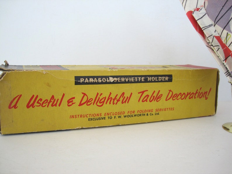 Vintage Napkin Holder Gold Metal Umbrella Parasol Serviette Etsy