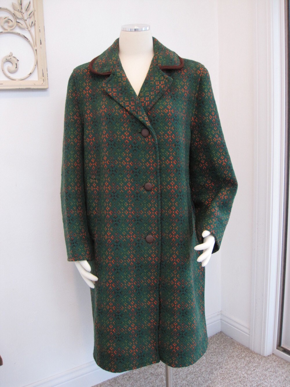 Vintage Real Welsh Wool Tapestry Coat Long Eclipse Tailored Etsy