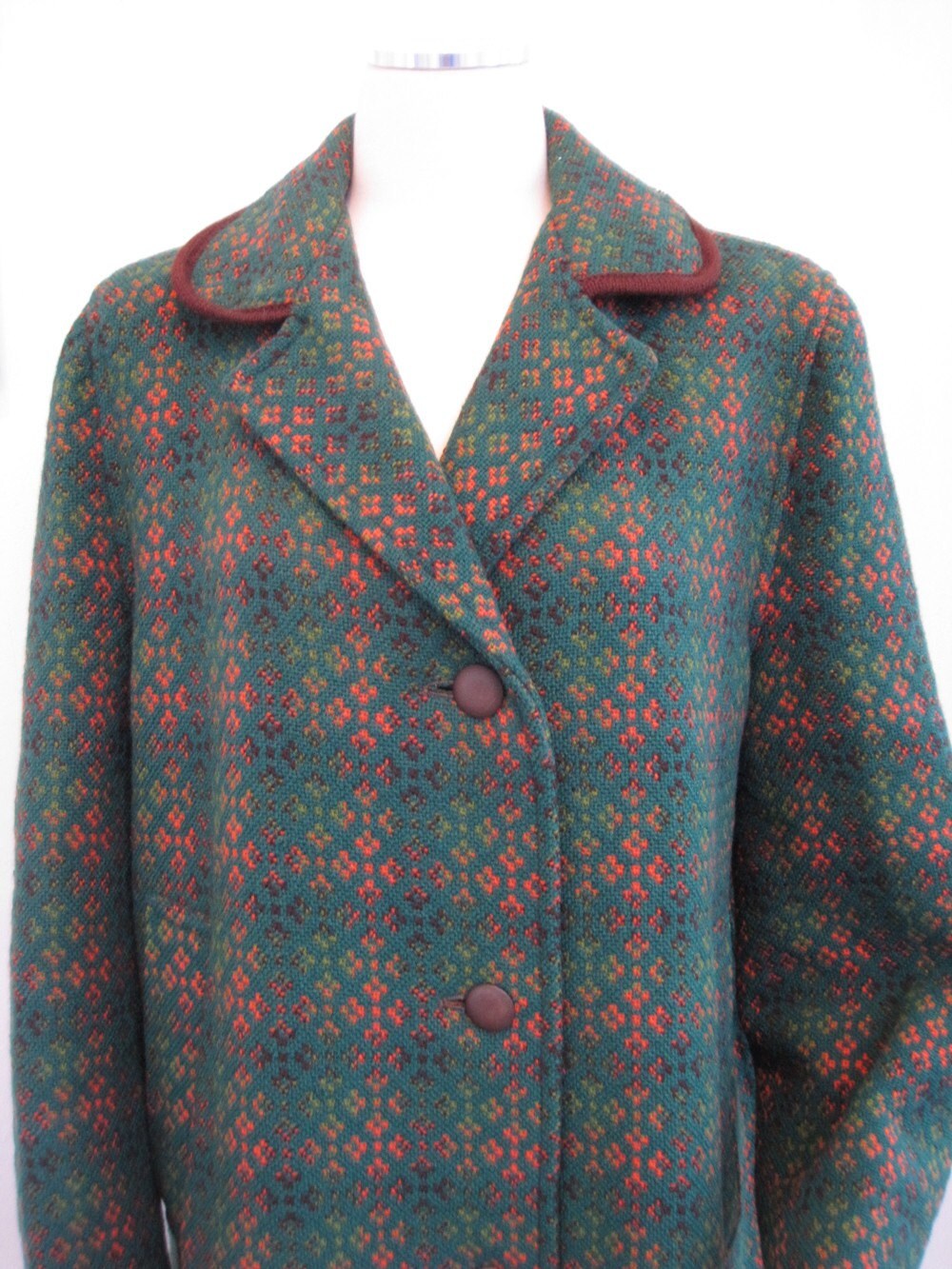 Vintage Real Welsh Wool Tapestry Coat Long Eclipse Tailored Etsy