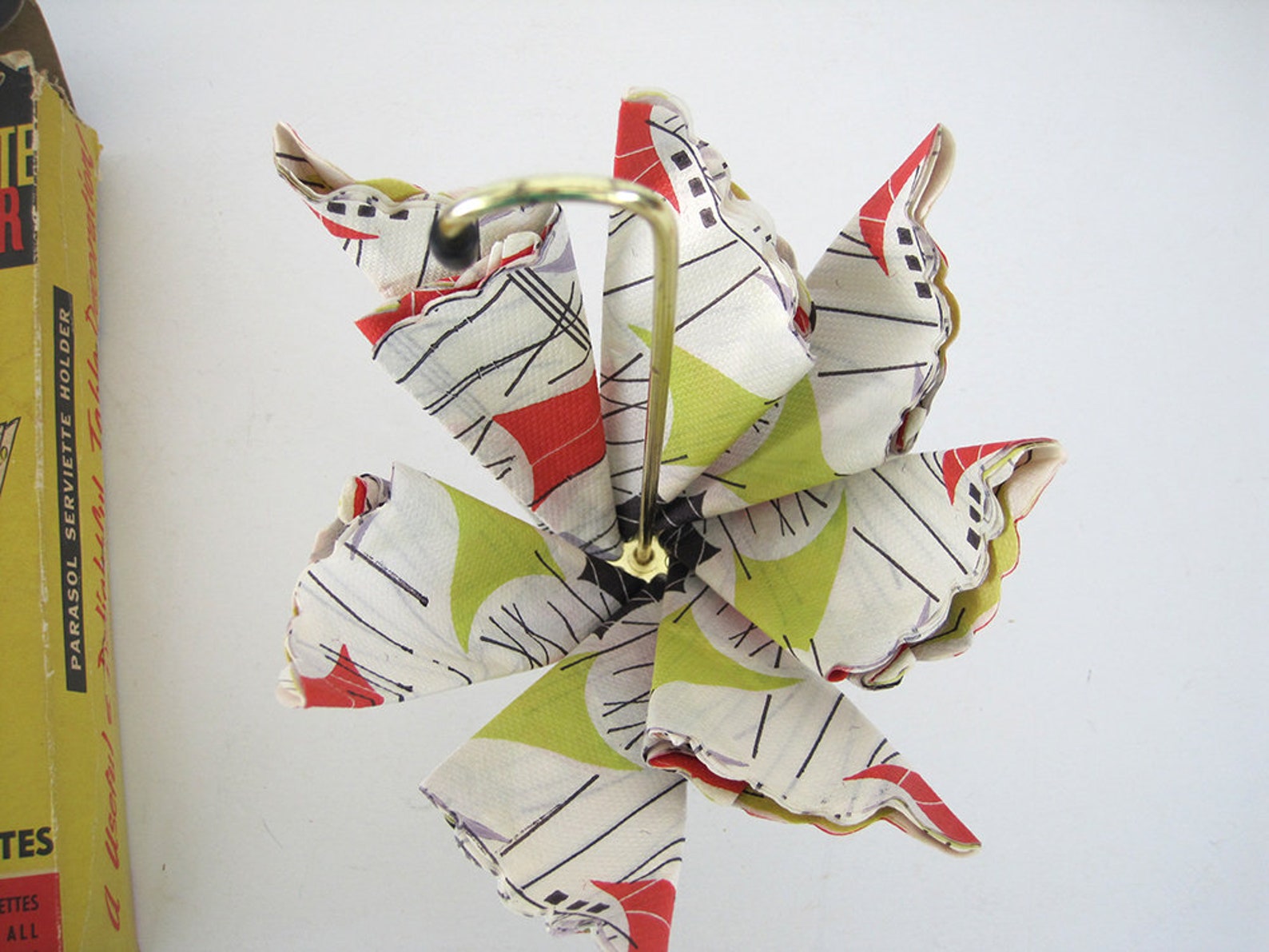 Vintage Napkin Holder Gold Metal Umbrella Parasol Serviette Etsy