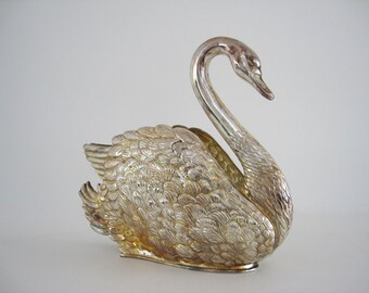 GODINGER Silverplate 6.5" Metal Swan Bird 