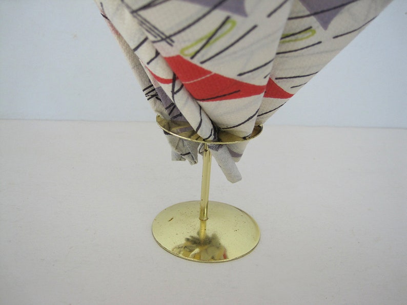 Vintage Napkin Holder Gold Metal Umbrella Parasol Serviette Etsy