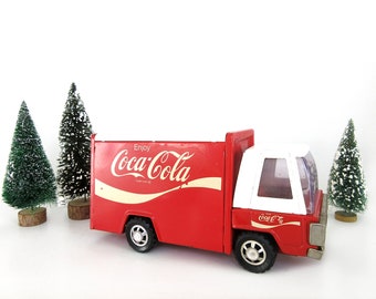 Vintage Buddy L Coca Cola Delivery Truck Toy Mark on License Plate 1970s Coke Advertising Pop Soda Metal