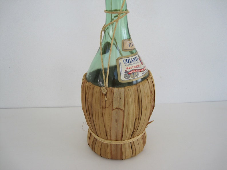 Vintage Wine Bottle Straw Basket Holder Chianti Classico Etsy