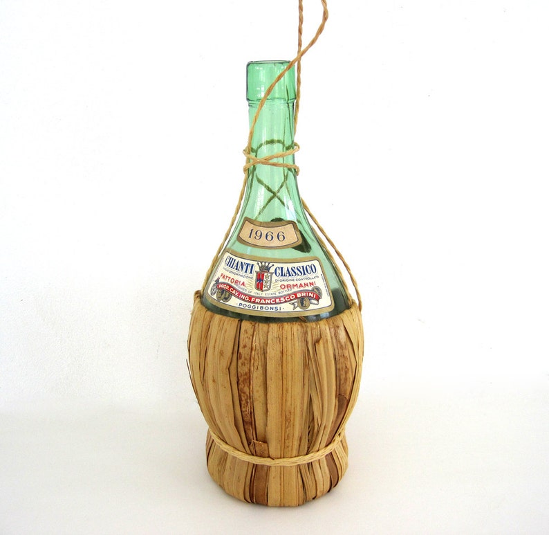 Vintage Wine Bottle Straw Basket Holder Chianti Classico Etsy