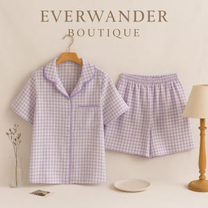 Plaid Cotton Pajama Set: Women&#39;s Soft Summer Loungewear