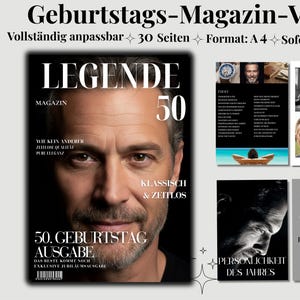 50. Geburtstag Geschenk für Ehemann - Magazin Vorlage / Bearbeitbar & Druckbar / Sofort Descargar imagen 2