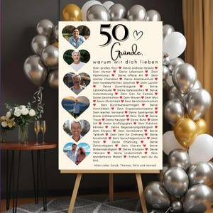 50 Gründe warum wir dich lieben Poster | Geschenk zum 50. Geburtstag | PDF Printable | Originelle Geschenke Zum 50 Geburtstag Mann