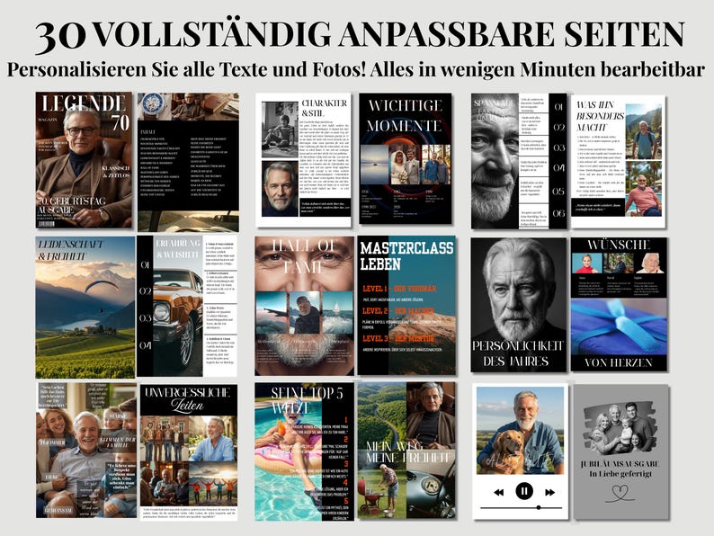 Geburtstagsmagazin 70 Jahre Vorlage, Fotogeschenk Mann Geburtstag ...