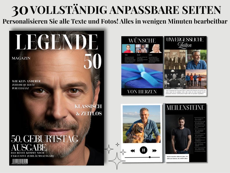 50. Geburtstag Geschenk für Ehemann - Magazin Vorlage / Bearbeitbar & Druckbar / Sofort Descargar imagen 16