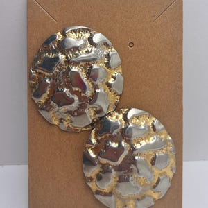 Retro 1990s Metal Gold Tone Earrings