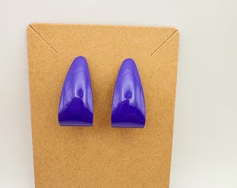 Vintage 1980s Vibrant Purple Statement Earrings